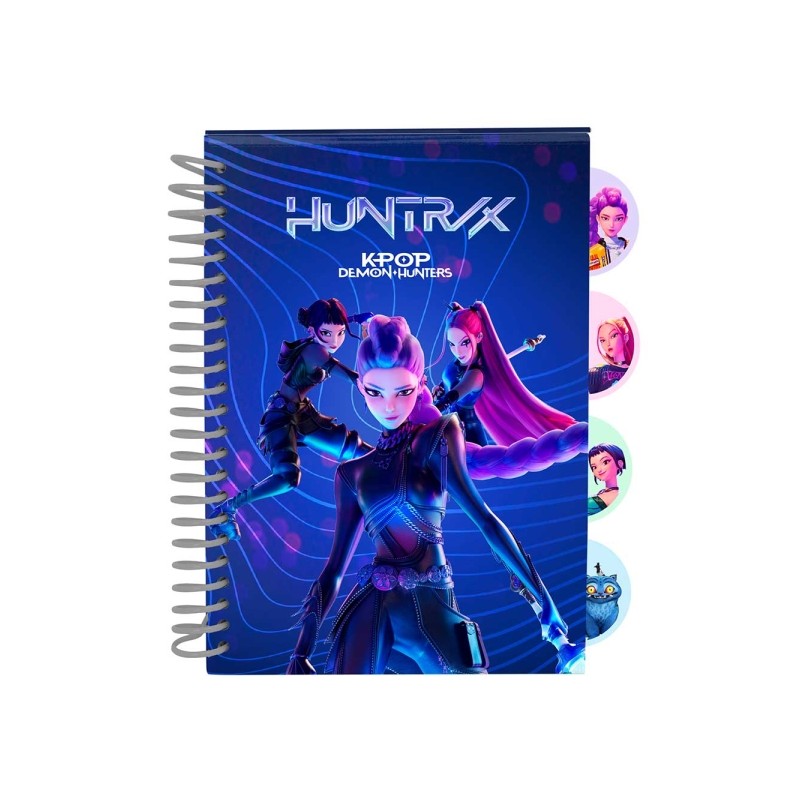 Safta K-Pop Demon Hunters Blocco note - Formato A5 - 80 fogli da 80 g/m² - Rilegatura a spirale - Copertina rigida - 4 