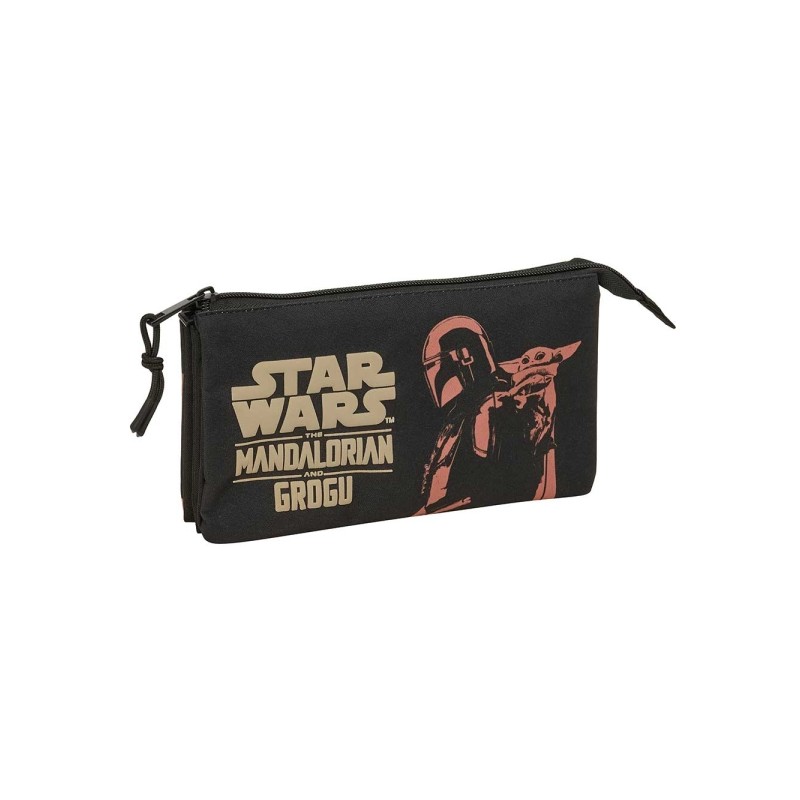 Safta Mandalorian e Grogu Borsa multiuso - 3 scomparti con cerniera - Tasca interna centrale - 22x12x3 cm - Colore: nero