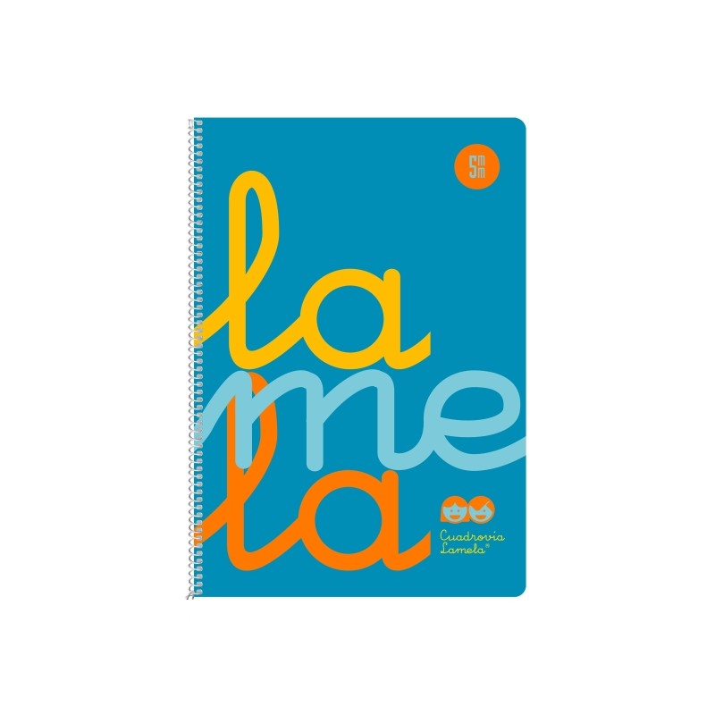 Lamela - Quaderno a spirale con 80 fogli da 90 g/m² con margini - Formato quarto - Righe a quattro linee da 5 mm - Cope
