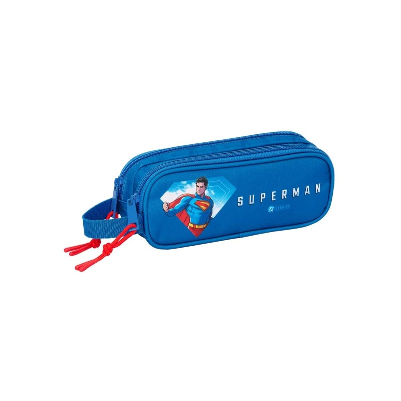 Safta Superman Borsa multiuso - 2 scomparti con cerniera - Manico laterale - 1 L - 210x60x80 mm - Colore blu scuro