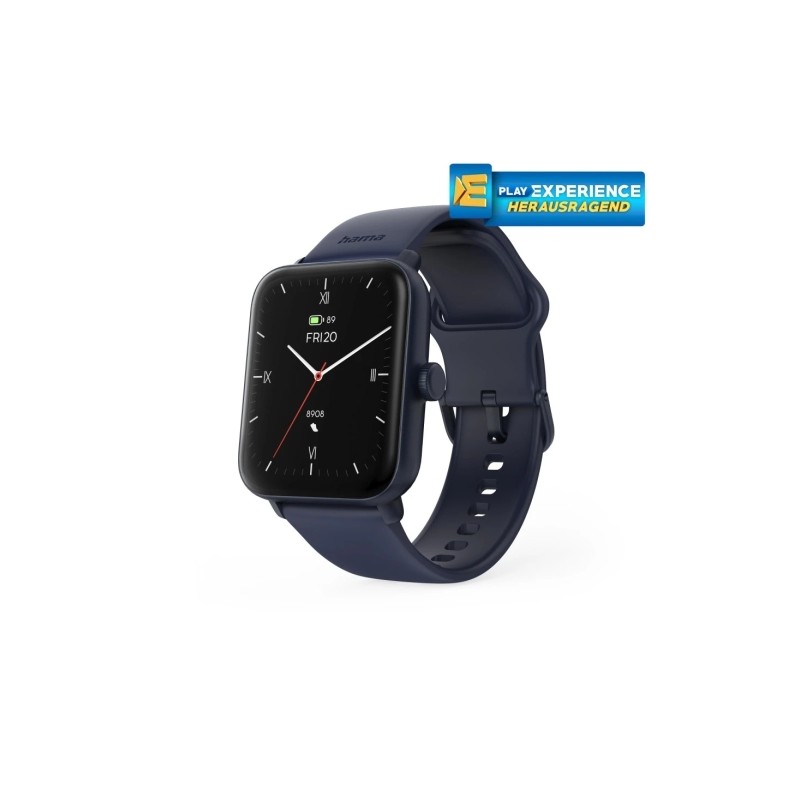 Hama 6010 Smartwatch - Bluetooth 5.3 - Batteria da 350 mAh - Schermo TFT da 1.65 - IP68 - Impermeabilità 3 ATM - Cintur