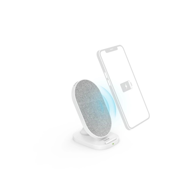 Hama QI-FC10S-Fab Caricabatterie wireless - Potenza 10 W - USB-C - Indicatore LED - Ricarica rapida - Colore bianco