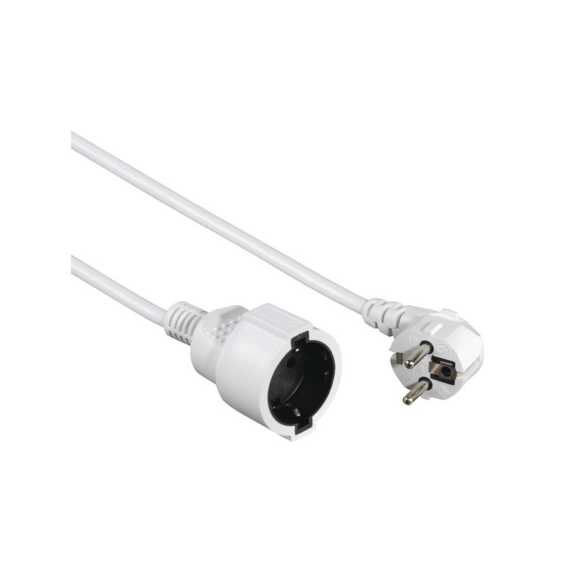Hama - Cavo di alimentazione con prolunga a gomito - Potenza massima 3680 W - Lunghezza 5 m - Sezione 1.5 mm² - Schuko 