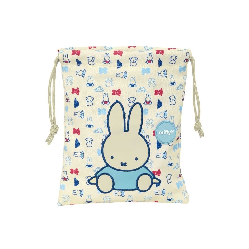 Safta Miffy Buddy Mini-sacco con cordoncino da 1 L - Materiale riciclato - Idrorepellente - 200x250 mm - Colore beige