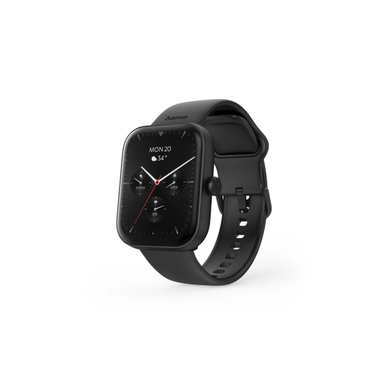 Hama 5000 Smartwatch - Bluetooth 5.3 - Batteria da 300 mAh - Schermo TFT da 1.65 - IP68 - Cinturino in silicone - 3.9 x 