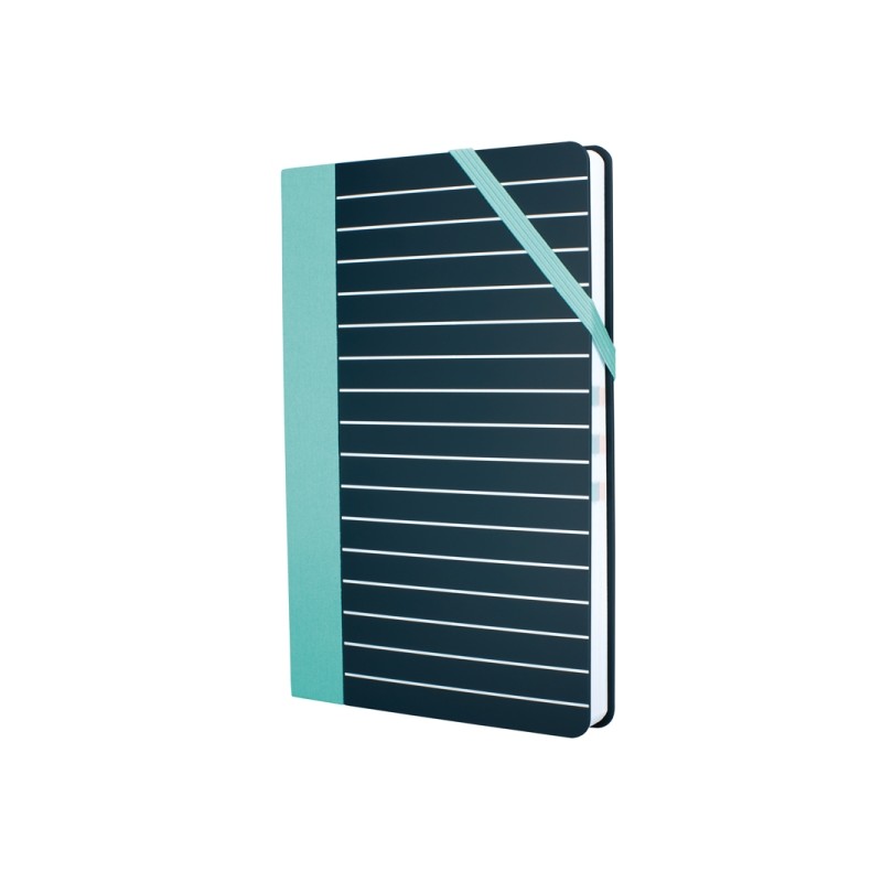 Milan Paperbook Stripes Taccuino medio - A quadretti - 208 fogli da 80 g - Chiusura elastica - Colore nero