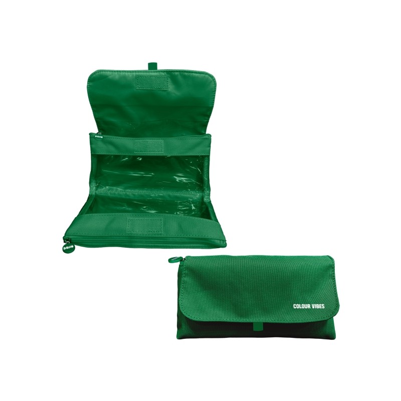 Dohe Vibes Borsa portaoggetti doppia - Patta con tasca interna - Cerniera - Finestre trasparenti - Poliestere - 22x11x6 