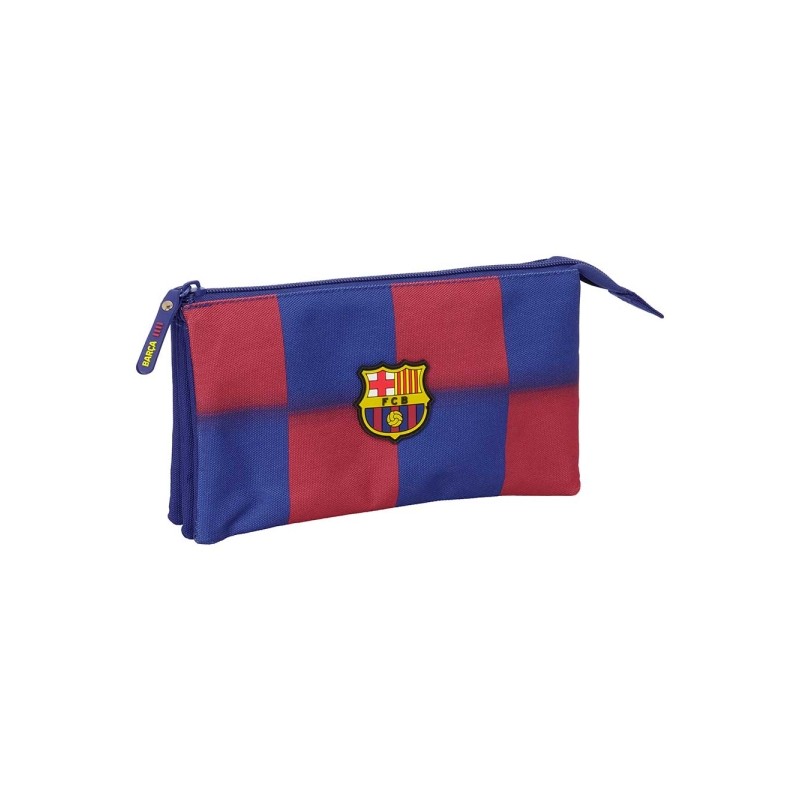 Safta F.C. Barcelona Borsa portaoggetti da 0.6 L - 3 scomparti - Chiusura con cerniera centrale - 22x12x3 cm - Colore: r