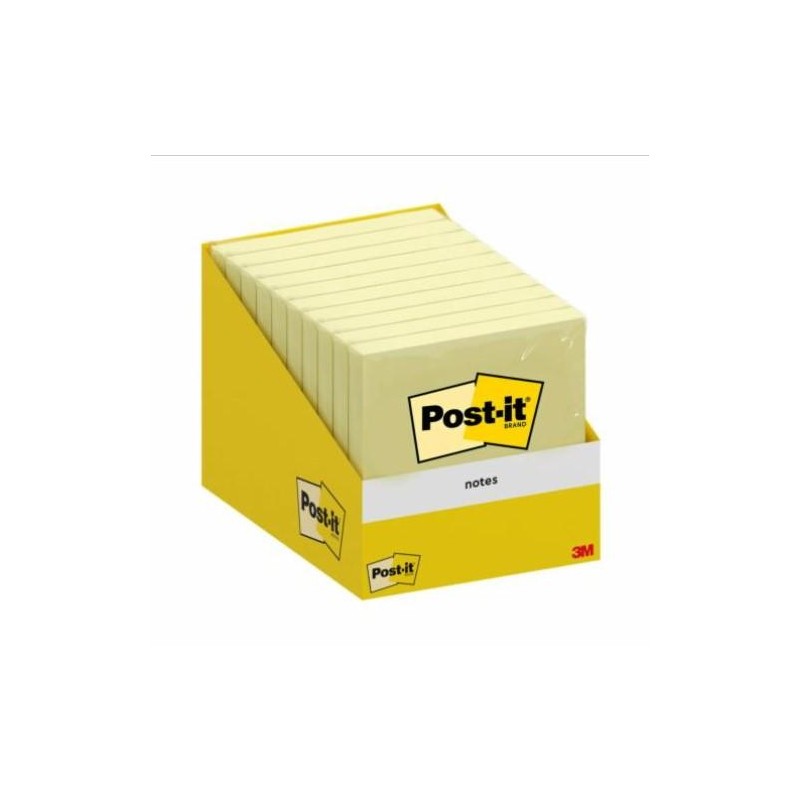 Confezione Post-It da 10 blocchi da 100 foglietti adesivi riposizionabili - Forma quadrata - 76x76 mm - Colore giallo ch