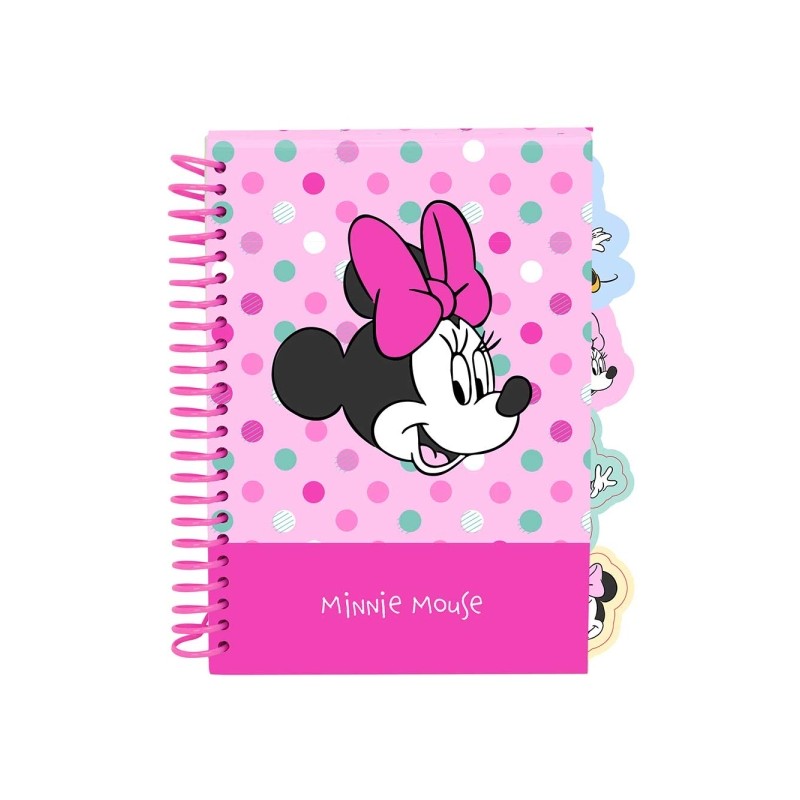 Blocco note Safta Minnie Mouse Minty - Formato A5 - 80 fogli da 80 g/m² - Rilegatura a spirale - Copertina rigida - 4 s