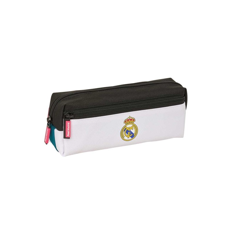 Safta Real Madrid Divisa 26/27 Borsa multiuso - 3 scomparti con cerniera - Elastico - Compatta - 22x8.5x6 cm - Colore bi