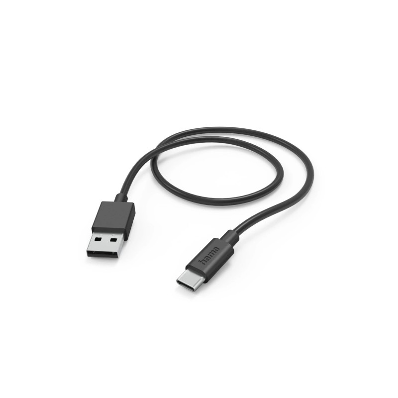 Cavo USB Hama - Lunghezza 1 m - USB-A maschio - USB-C maschio - Velocità fino a 480 Mbps - Nichelato - Colore: nero