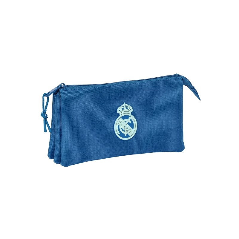 Safta Real Madrid Borsa da ragazza - 3 scomparti con cerniera - Tasca interna - 0.6 L - 220x30x120 mm - Colore: blu