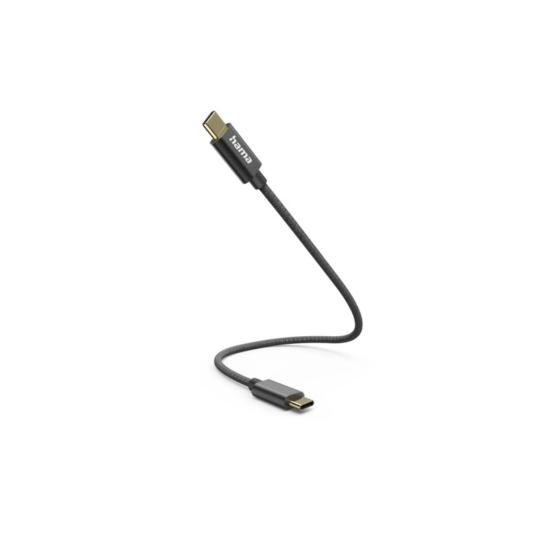Cavo USB-C maschio Hama - Potenza massima 60 W - Lunghezza 0.2 m - Velocità fino a 480 Mbps - Placcato in oro - Colore: