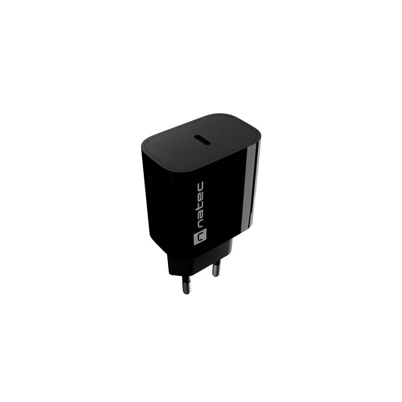 Natec Ribera Caricabatterie da muro 20 W - 1xUSB-C - Ricarica rapida - Colore: nero