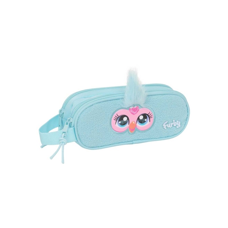 Safta Furby Borsa multiuso - 2 scomparti con cerniera - Manico laterale - 1 L - 210x60x80 mm - Colore azzurro chiaro