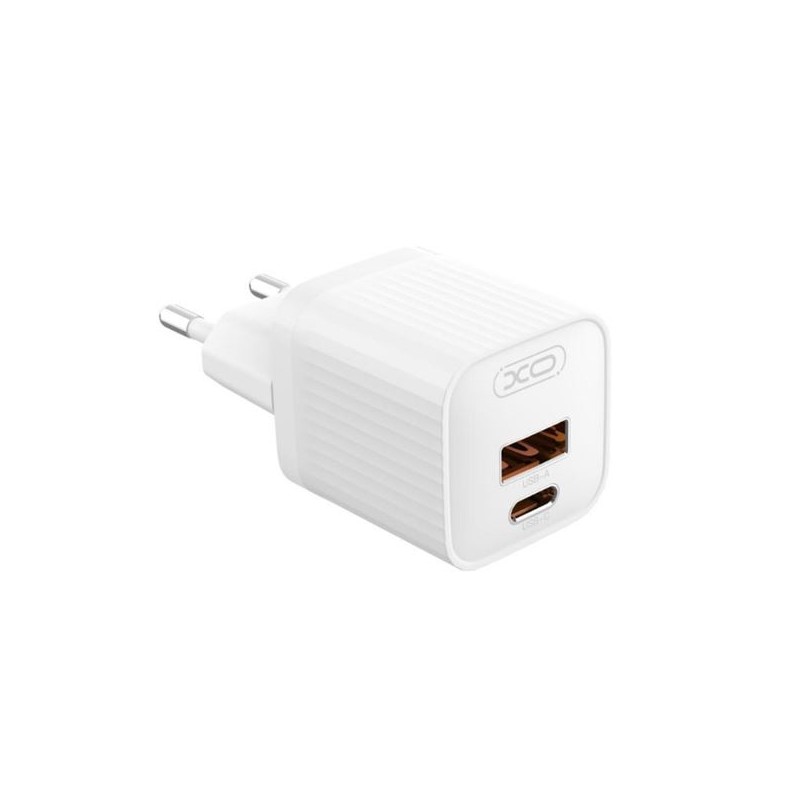 XO L147 Caricabatterie da 20 W - USB-A e USB-C - Ricarica rapida - Colore bianco