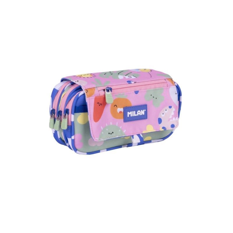 Milan Green and Grow Borsa portaoggetti con patta - Cerniera - 4 scomparti - 13x24x10 cm - Multicolore