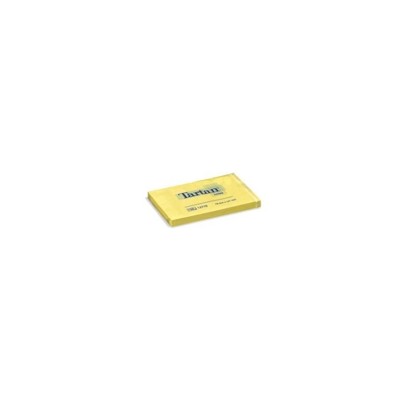 Confezione Tartan da 12 blocchetti da 100 post-it riposizionabili 76x127 mm - 100% PEFC - Colore giallo chiaro