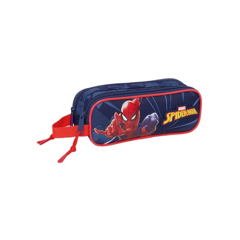 Safta Spider-Man Borsa multiuso - 2 scomparti con cerniera - Manico laterale - 1 L - 210x60x80 mm - Colore blu marino