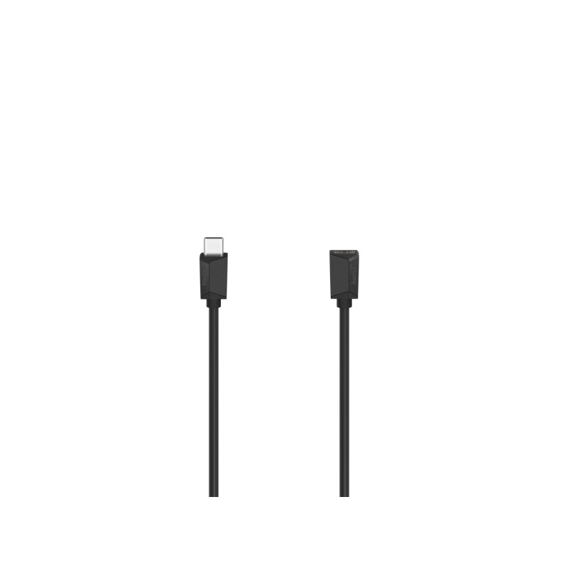 Cavo USB-C maschio Hama Essential - Lunghezza 0.50 m - Velocità fino a 5 Gbps - Doppia schermatura - Colore: nero