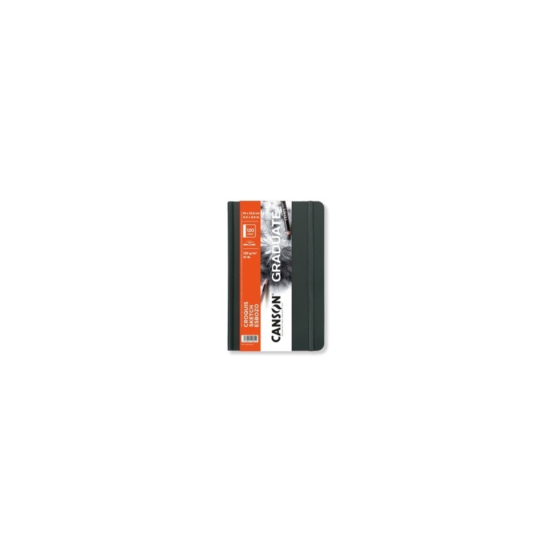 Canson Graduate Sketch Quaderno da 60 fogli - 14x21.6 cm - 120 g - Grana fine - Copertina rigida - Colore bianco
