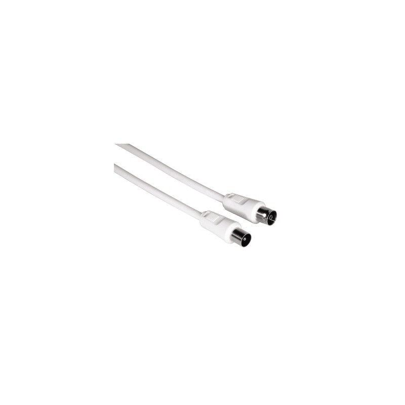 Cavo coassiale per antenna Hama - Lunghezza 3 m - Connettore coassiale maschio - Connettore F maschio - Colore bianco