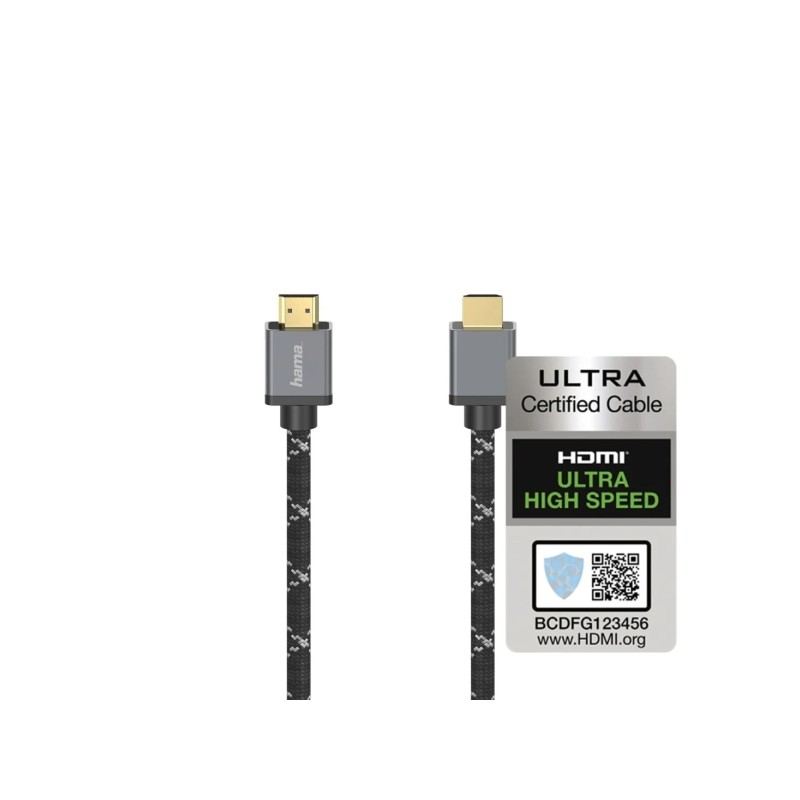 Cavo HDMI 8K Hama Prime con connettore maschio - Lunghezza 1 m - Certificato - Supporta eARC - Terminali placcati in oro