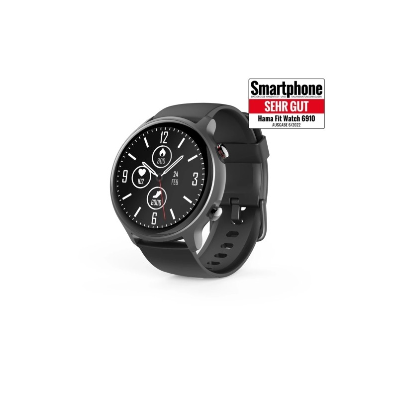 Hama 6910 Smartwatch - Bluetooth 5.0 - Autonomia fino a 6 giorni - Schermo LCD da 1.28 - IP68 - GPS integrato - Colore: 