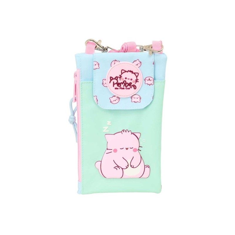 Safta Pembe The Pink Cat Portamonete e porta-cellulare fino a 6.9 - Scomparto con cerniera - Cordino regolabile - 0.19 L