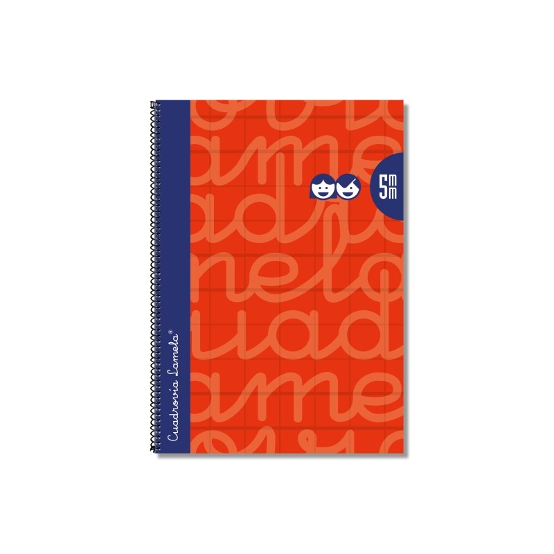 Lamela - Quaderno a spirale con 80 fogli da 90 g/m² con margine - Formato Folio - Righe a quattro linee da 5 mm - Coper