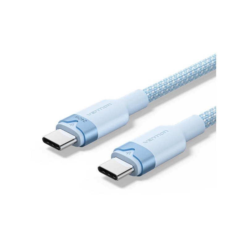 Cavo USB-C Vention - Potenza fino a 240 W - Lunghezza 2 m - Rivestimento in nylon intrecciato - Velocità fino a 480 Mbp