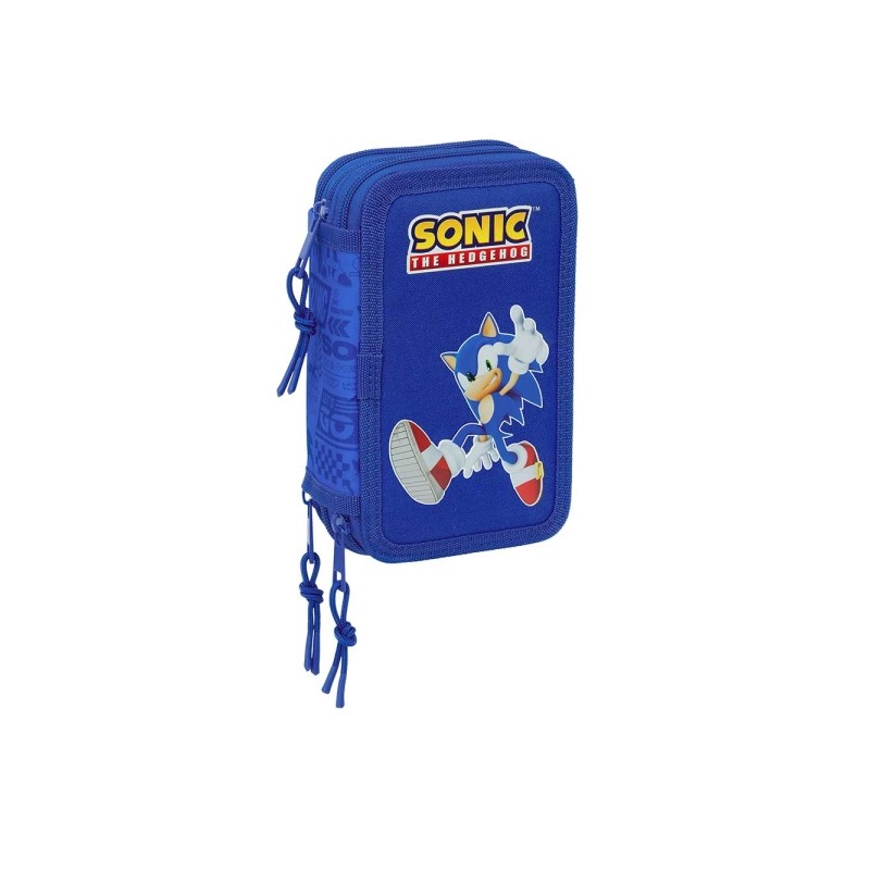 Safta Sonic Astuccio a 3 ripiani - 37 pezzi - 1.3 L - Gomma - Matita - Penne a sfera - Temperamatite - Righelli - 16 col