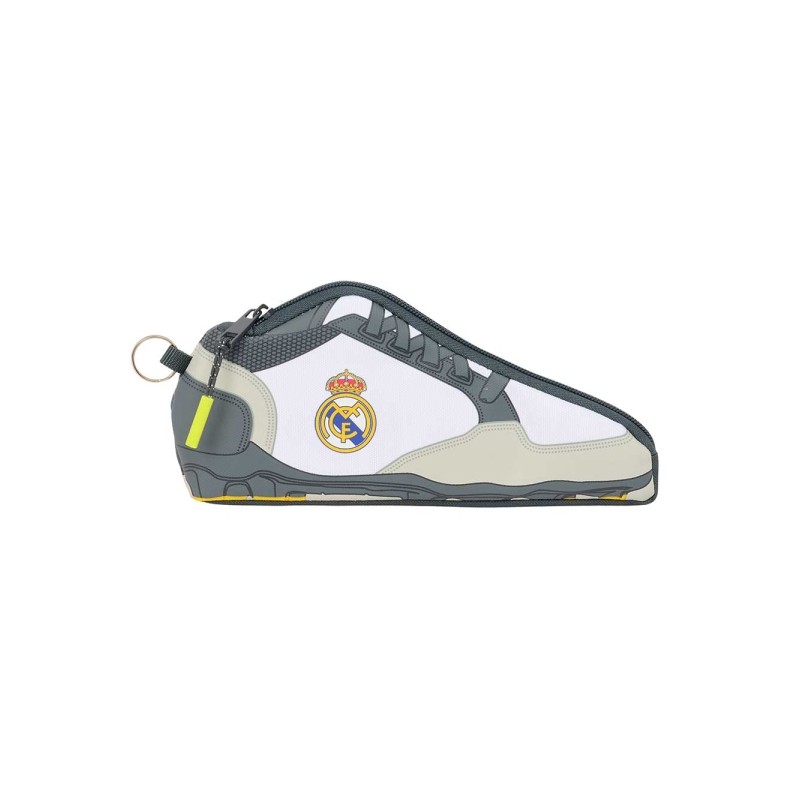 Safta Real Madrid Custodia multiuso da 0.5 L a forma di scarpa da calcio - 1 scomparto - Anello per appenderla - Chiusur