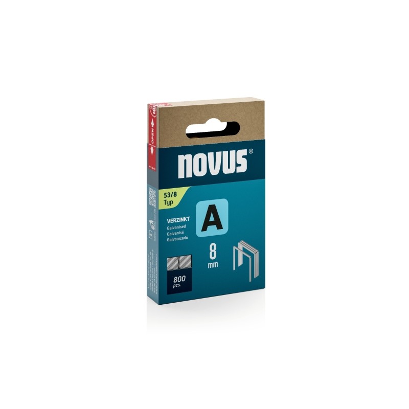 Novus A Tipo 53 Confezione da 800 graffette 53/8 zincate - Gancio da 6 mm