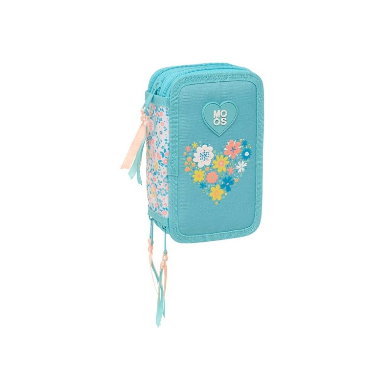 Safta Moos Fiori Portamatite a 3 ripiani - 37 pezzi - 1.3 L - Gomma - Matita - Penne a sfera - Temperamatite - Righelli 