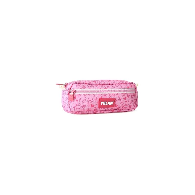 Milan Pink Flowers Borsa portaoggetti rettangolare - 2 scomparti con cerniera