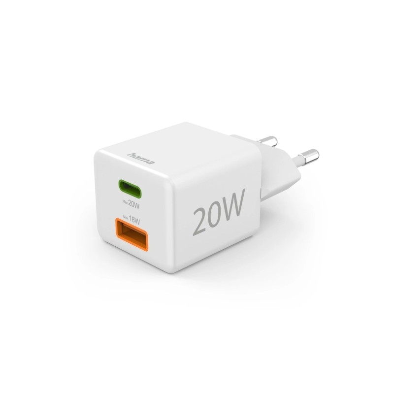 Hama Caricabatterie da muro - USB-C - USB-A - Power Delivery - Qualcomm - Colore: bianco