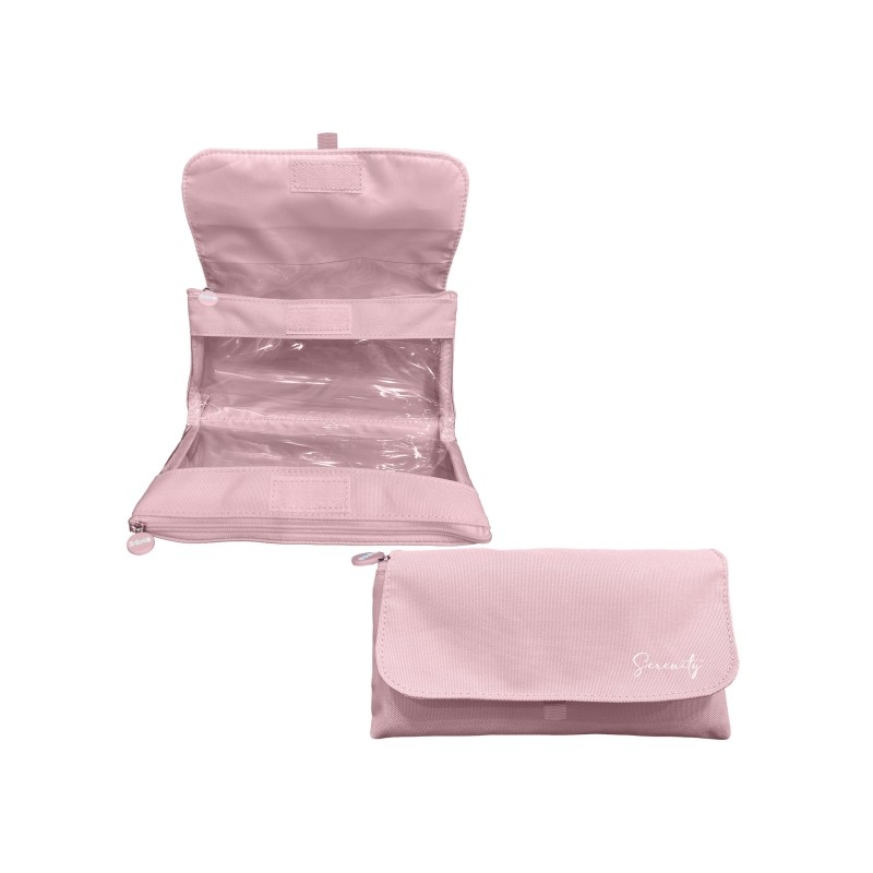 Dohe Serenity Borsa portaoggetti doppia - Patta con tasca interna - Cerniera - Finestre trasparenti - Poliestere - 22x11