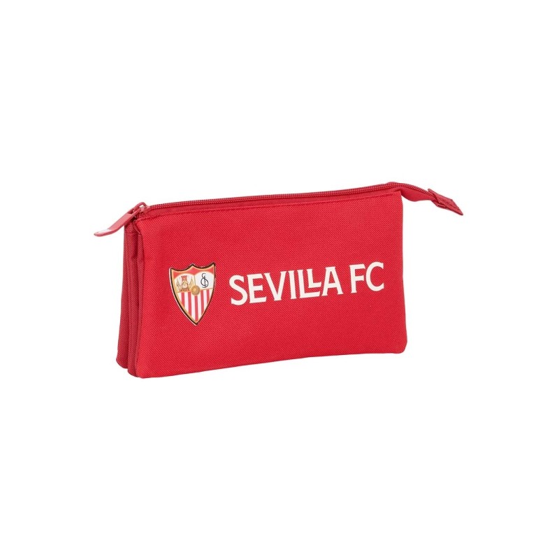 Safta Sevilla FC Borsa multiuso - 3 scomparti con cerniera - Tasca interna - Resistente all'acqua - 220x30x120 mm - Colo