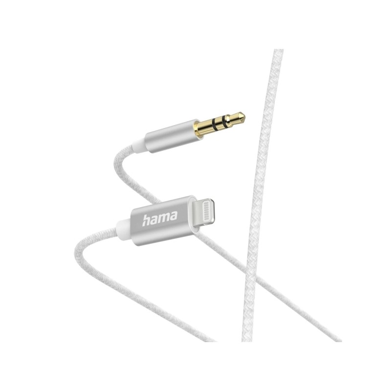 Cavo ausiliario Hama - Jack da 3.5 mm maschio - Lightning - Lunghezza 1 m - Colore bianco