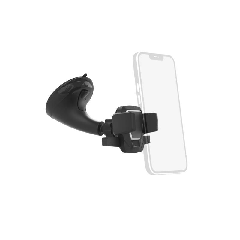 Hama Easy Snap Supporto da auto per smartphone - Ventosa per parabrezza - Larghezza del dispositivo da 5.5 a 8.5 cm - Co