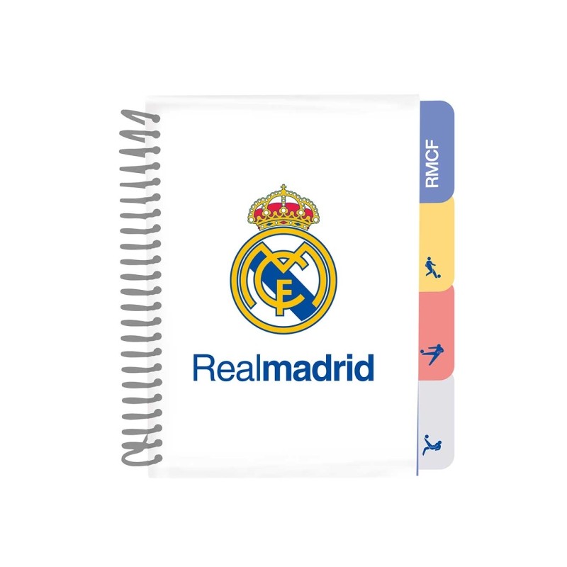 Safta Real Madrid Divisa 26/27 Blocco note - Formato A5 - 80 fogli da 80 g/m² - Rilegatura a spirale - Copertina rigida