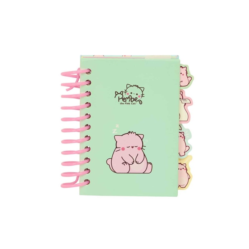 Safta Pembe The Pink Cat Blocco note A7 - Copertina rigida - 80 fogli - Grammatura 80 g/m² - Include 4 segnalibri - 74x