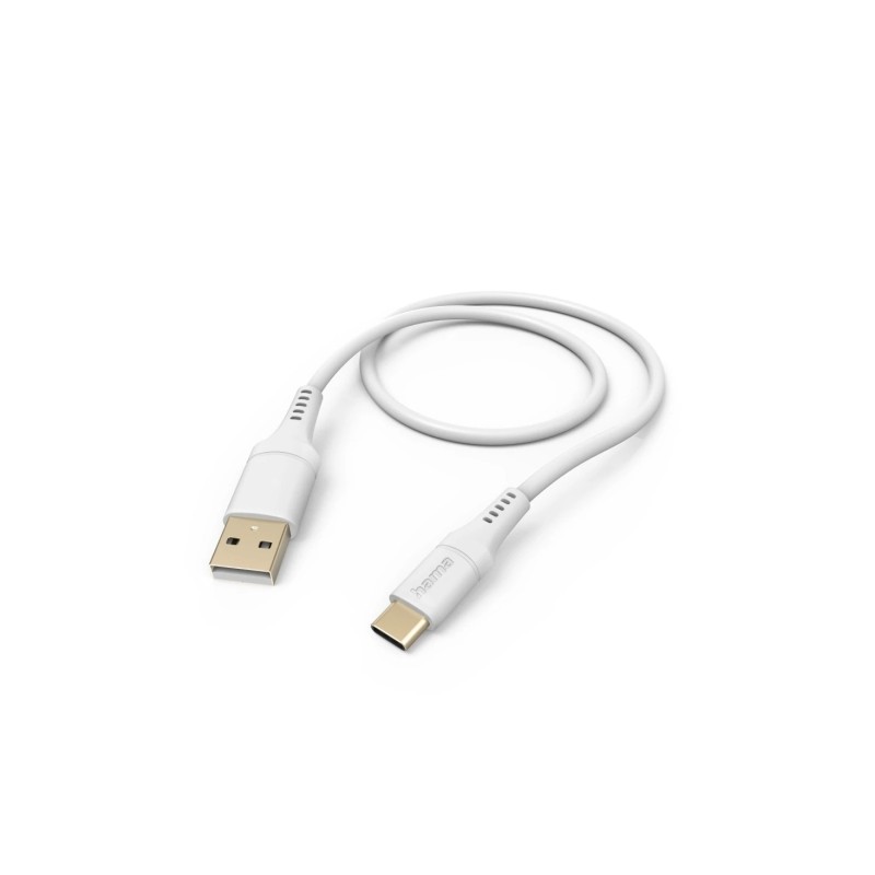 Cavo USB Hama - Lunghezza 1.5 m - USB-A maschio - USB-C maschio - Silicone - Velocità fino a 480 Mbps - Placcato in oro