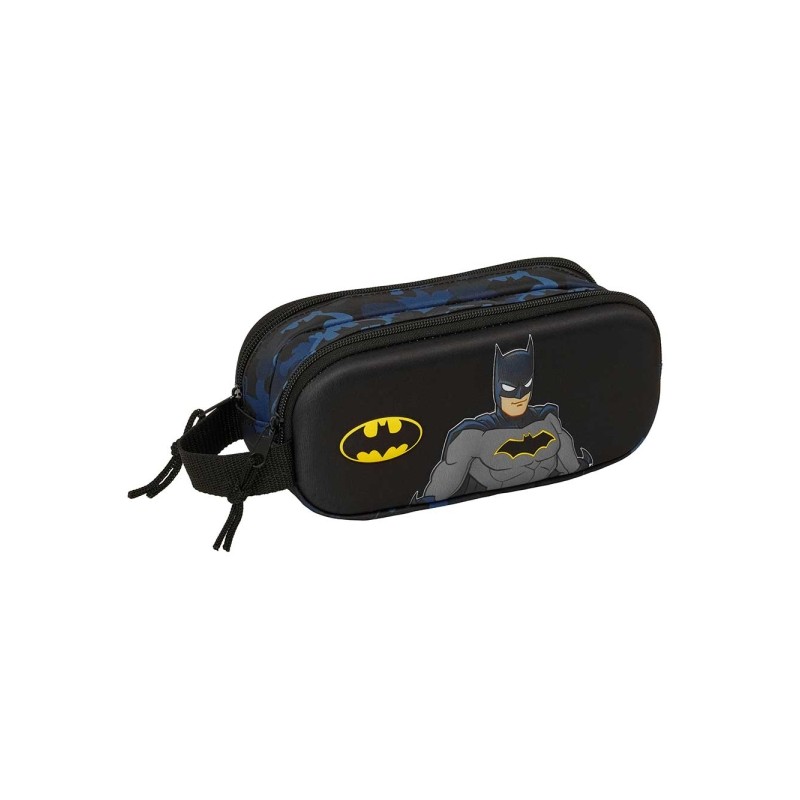 Safta Batman Borsa multiuso 3D - 2 scomparti con cerniera - Manico laterale - Capacità 1 L - 21x8x6 cm - Colore nero