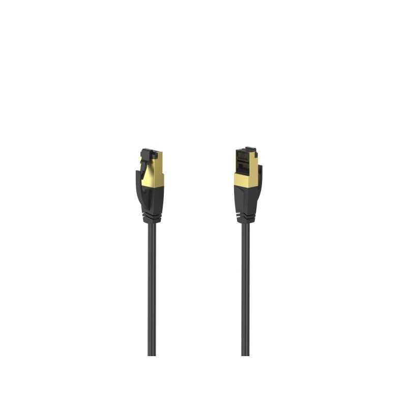 Cavo di rete Hama Essential FTP RJ45 Cat-8 - Lunghezza 5 m - Velocità fino a 40 Gbps - Doppia schermatura - Colore: ner