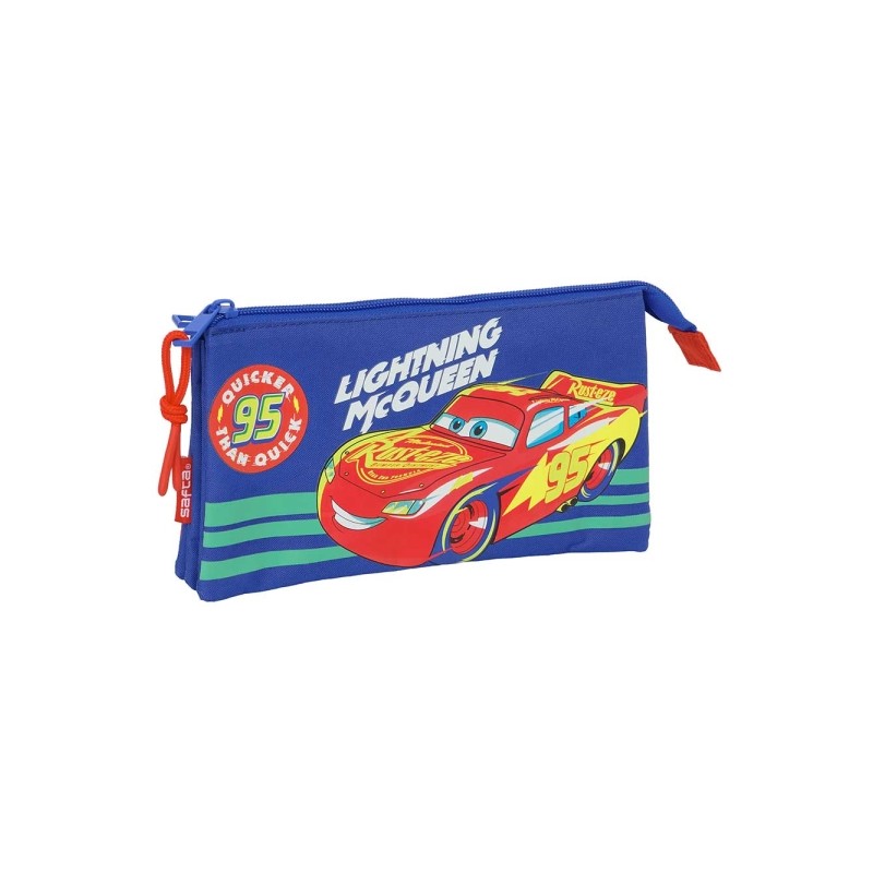 Safta Cars Portatutto - 3 scomparti con cerniera - Tasca interna - 0.6 L - 220x30x120 mm - Colore: blu