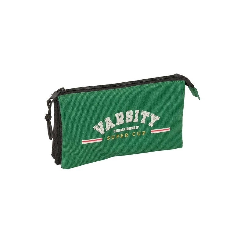 Safta Blackfit8 Varsity Borsa multiuso - 3 scomparti con cerniera - Tasca interna - 0.6 L - 220x30x120 mm - Colore: nero