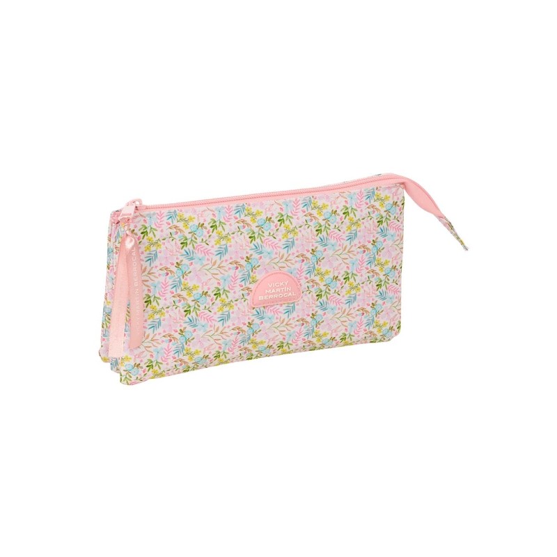 Safta VMB Portatutto - 3 scomparti con cerniera - Tasca interna - 0.6 L - 220x30x120 mm - Colore rosa